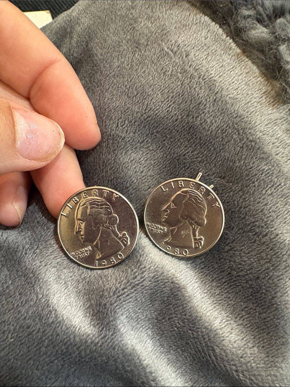 Silver Coin Disc buttons - Classic Liberty Design